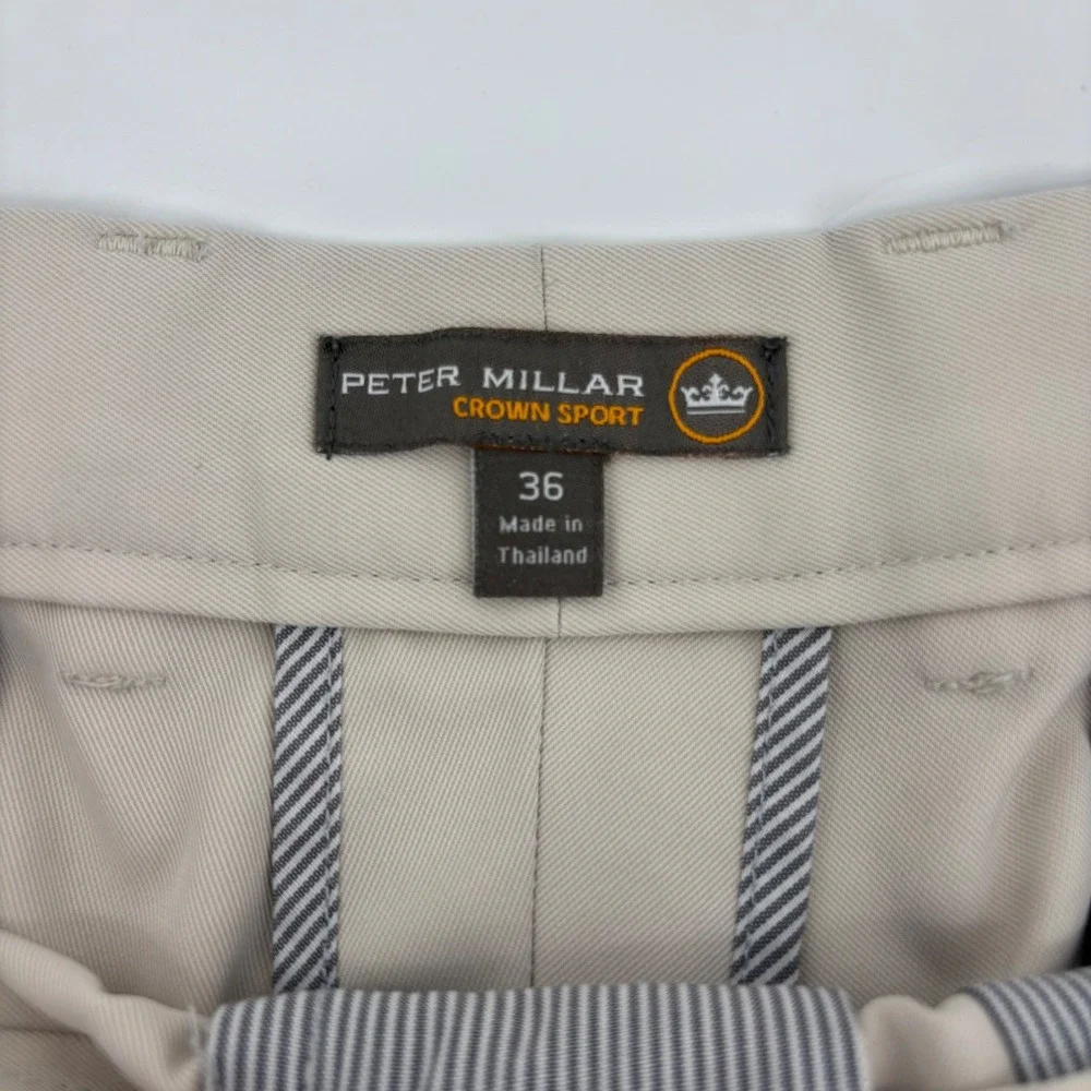 Peter Millar Crown Sport‎ Shorts Mens 36 Khaki Performance Golf MC0EB82 Preppy